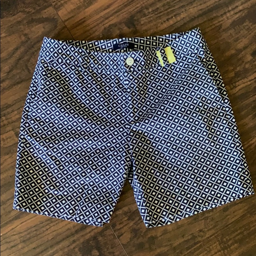 CHAPS navy and white 7” inseam shorts